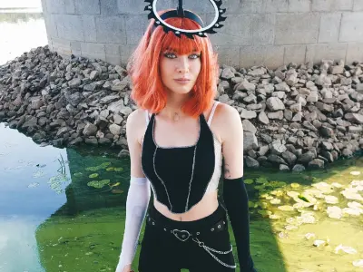 Cyberpunk Techwear ChainSaw Halo 3D STL File 3D print model