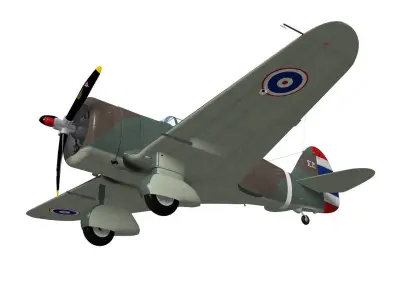 Curtiss Wright P36 Hawk75N 3D model