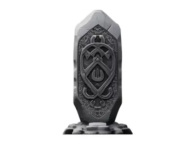 Low poly fantasy runestone Low-poly 3D model
