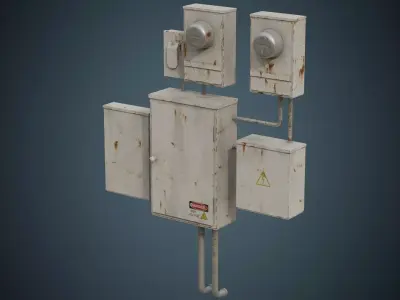 Utility Box 2B Low-poly 3D model