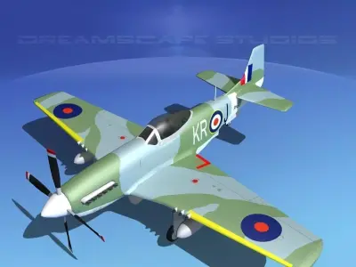 P-51D Mustang Royal Air Force  3D model