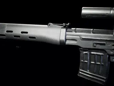 PBR - SVD Dragunov Paratrooper - Game-Ready 3D Asset Low-poly 3D model