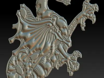 Dragon v1 Suitable for embossing Hot Foil Technique 3D model