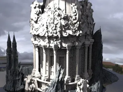 Mountain Castle Retreat Kit bash 3 3D model