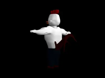 Cartoon Chicken Low-poly 3D model