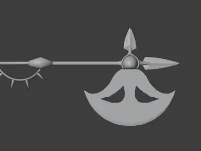 Escanor battle axe Rhitta Free low-poly 3D model