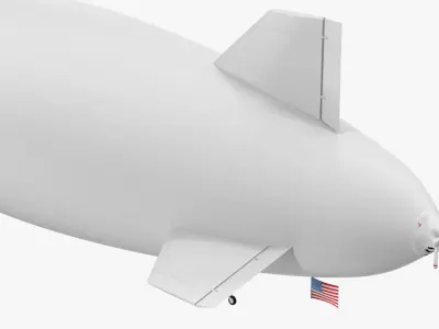 Blimp Airship Generic Rigged 3D model