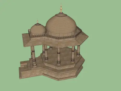 indian jodhpuri stone chatri temple 3D model