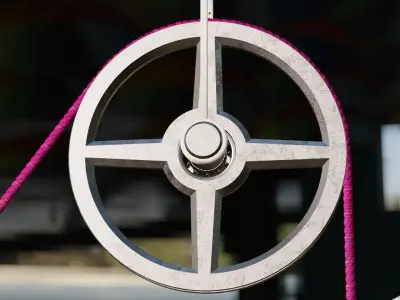 Mechanical Pulley Animated 6 3D model