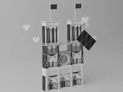 Notre Dame de Paris France Landmark 3D model