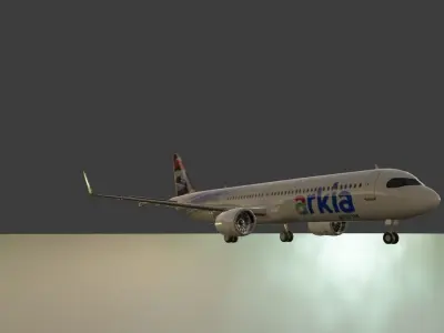 Arkia airlines airbus a321neo LR 3D Model  Low-poly 3D model