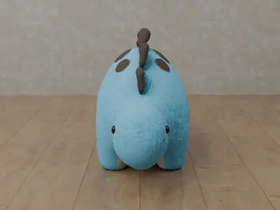 Dinosaur Plush Toy - Stegosaurus Low-poly 3D model