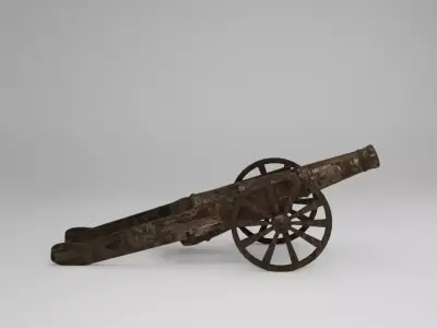 Vintage Old Cannon 3D Model 3D model