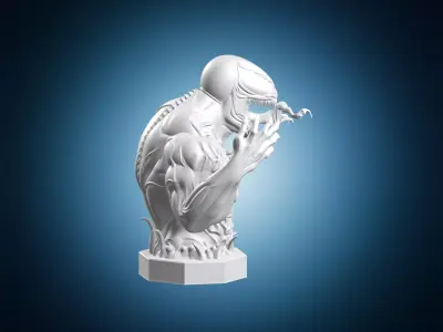 Venom Comic Book Character Bust Sculpture 3D print model
