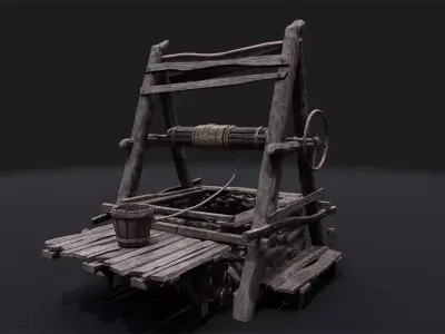 Realistic Water Well Low-poly 3D model