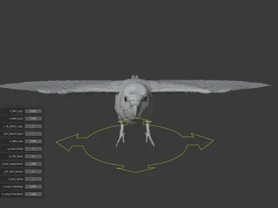 Budgerigar Rigged VFX Grace 3D model