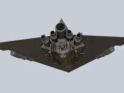 Alien ship Low-poly 3D model