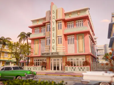 MIAMI VICE CITY ART DECO BUILDING 7 3D model