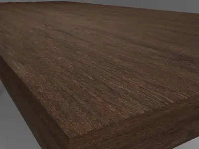 Wooden Table Free low-poly 3D model 3