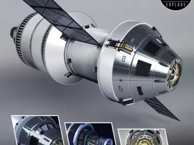 Spacecraft ship rocket 3D model