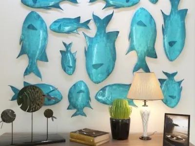 Dekor1 fish wall art on dresser 3D model