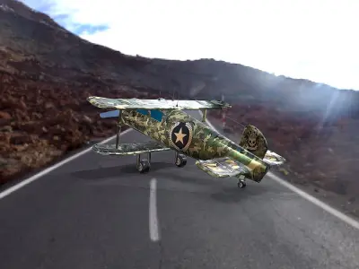 Sports aircraft camouflage Low-poly 3D model