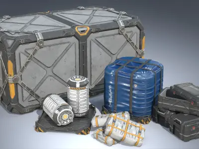 Sci-fi Cargo PBR 3D model