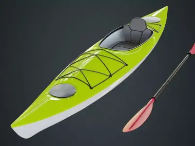 Kayak 2 Untextured 3D model
