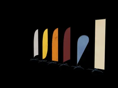 Banner Commercial Flags 3D model