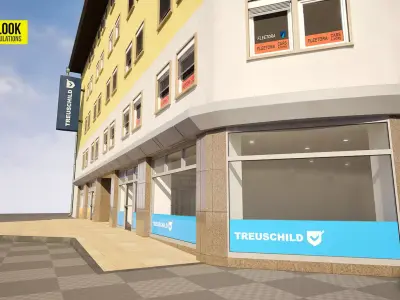 European Buildings City - Office A - Modular - Enterable - Ger Low-poly 3D model