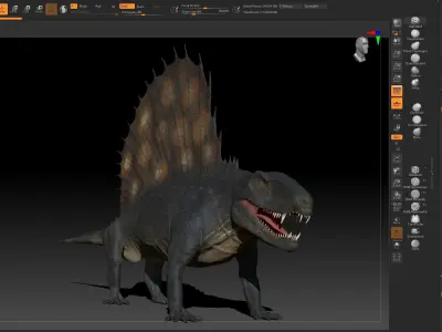 Dinosaur Dimetrodon Sculpt Project 3D model