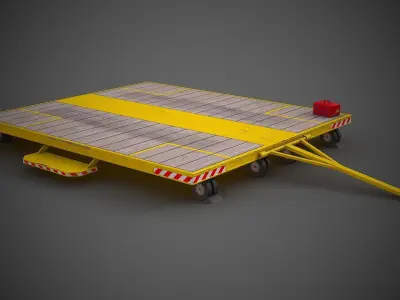 Helicopter Dolly-Trailer-Handler Low-poly 3D model