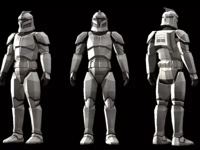 Low polygon Star wars Clonetrooper 3D print model