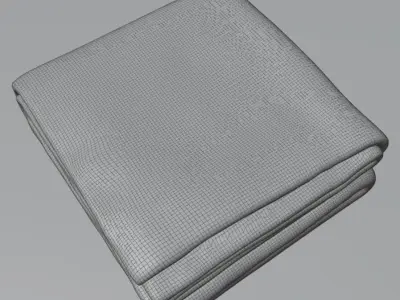 White blanket folded Free 3D model