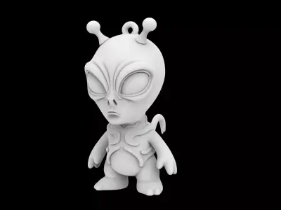 Alien Head Keychain 3D Print Model 3D print model