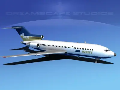 Boeing 727-100 Air West 3D model