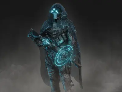 Sci Fi Stealth Sniper Soldier Low-poly 3D model