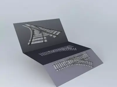 Rail Track Points Concrete Sleepers Free 3D model