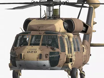UH-60 YANSHUF Israel Low-poly 3D model