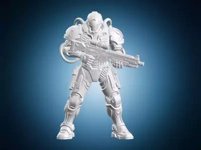 Grimdark Space Marine 3D print model
