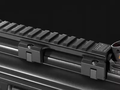 MFI HK Optic Rail Clamp Mount - Game Asset Low-poly 3D model