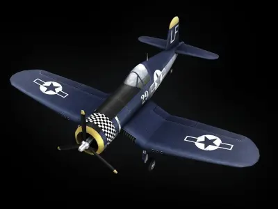 F4U Corsair Low-poly 3D model