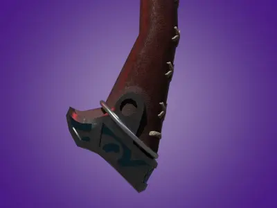 GAMEAREADY ASSET - Medieval Axe PBR Low-poly 3D model Low-poly 3D model