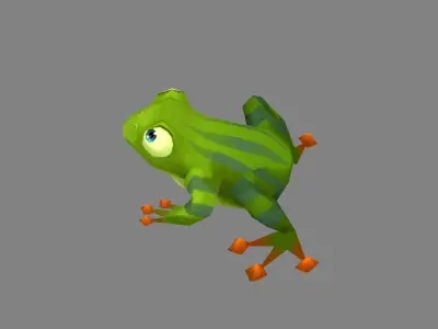 Cartoon tree frog Low-poly 3D model