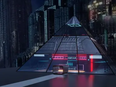 Penthouse full with interiors - VR world Low-poly 3D model