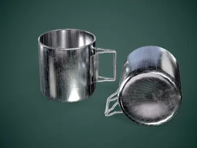Stainless Steel Mug Low-poly 3D model