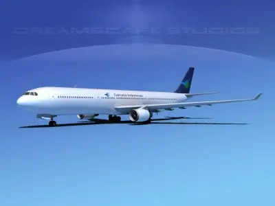Airbus A330-300 Garuda 3D model