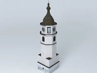 Historical Clock Tower Low-poly 3D model