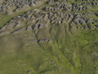 Gates of the Arctic - Massive 124 miles summer PBR Terrain Map 3D model