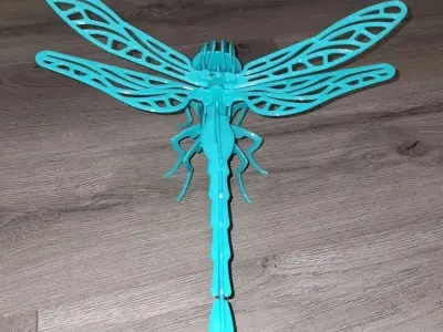 Dragonfly kit card 3D puzzle 3D print model